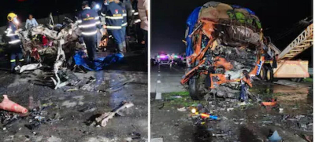 इथेनॉल टैंकर से टकराई कार, 6 लोग जिंदा जले